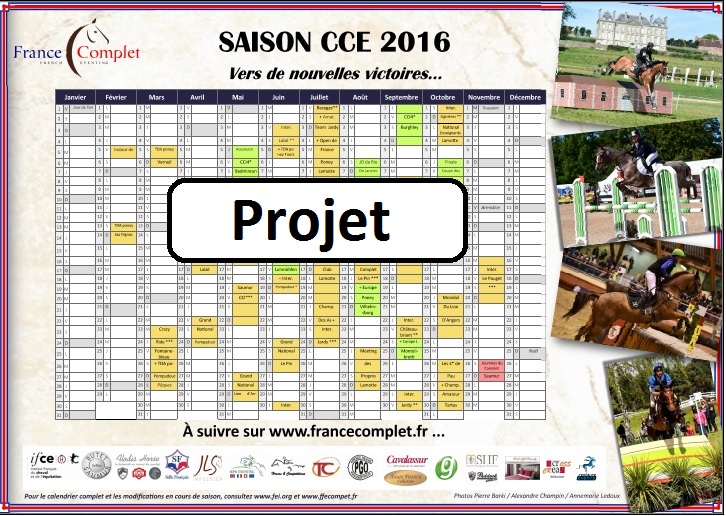 Calendrier 2016 pour les adhérents