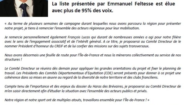 Emmanuel Feltesse plébiscité au CREIF