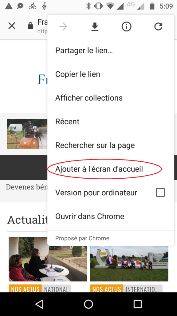 Accédez rapidement au site depuis votre smartphone