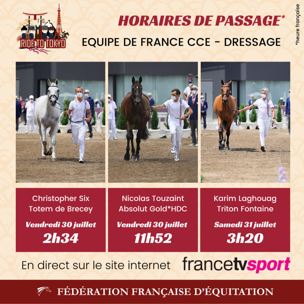 JO Tokyo : inspection des chevaux et listes de départ du dressage