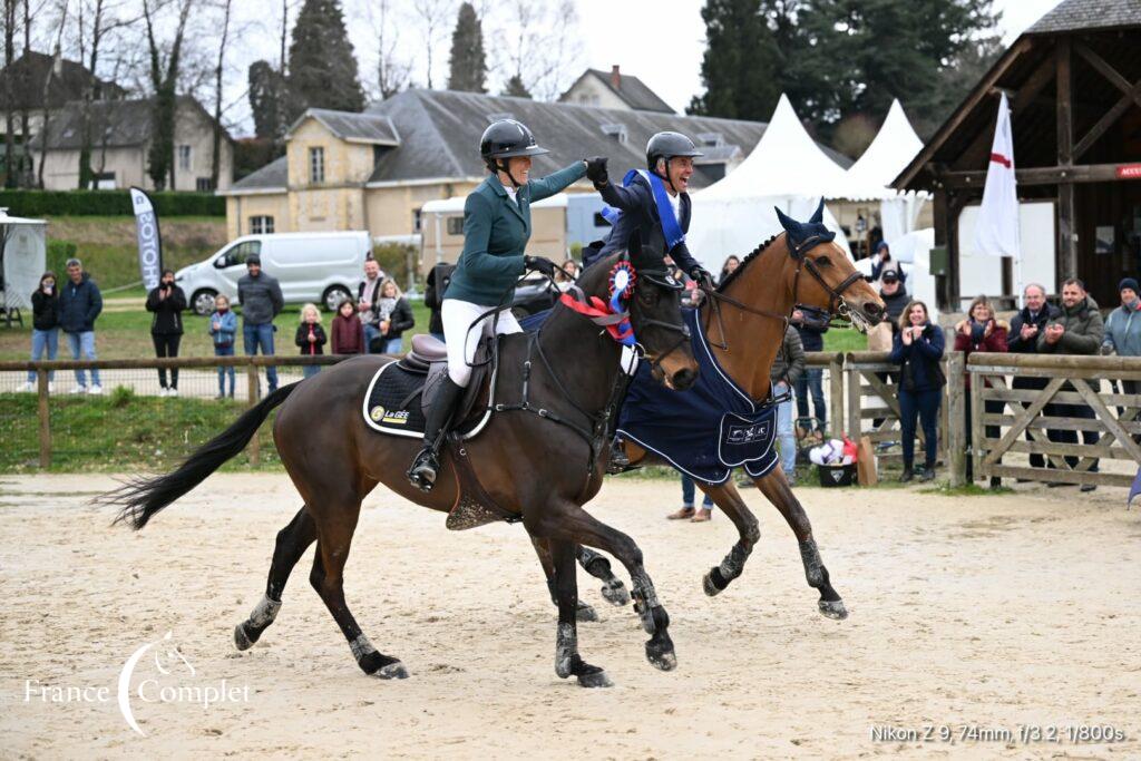 Karim Laghouag et Gwendolen Fer, vainqueurs de l'étape corrézienne du Grand National - Photo P. Barki