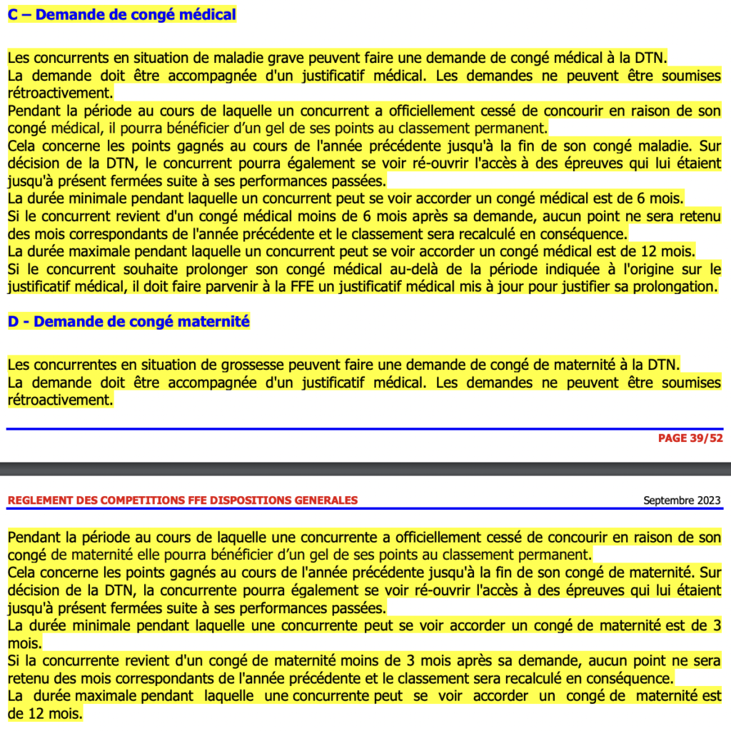 Le vaccin contre la rhino obligatoire en division Pro & l’instauration d’un congé maternité et médical – règlement FFE 2024