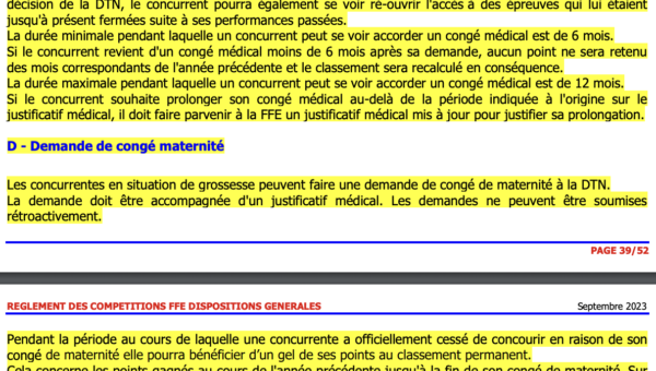 Le vaccin contre la rhino obligatoire en division Pro & l’instauration d’un congé maternité et médical – règlement FFE 2024